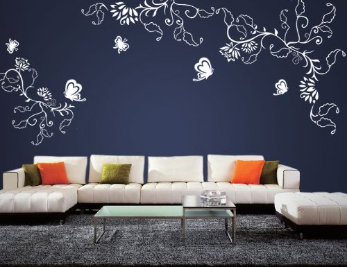 Wandtattoo blumenranke fürs wohnzimmer ⥠⥠⥠wandsticker.de ... Wandtattoo schlafzimmer